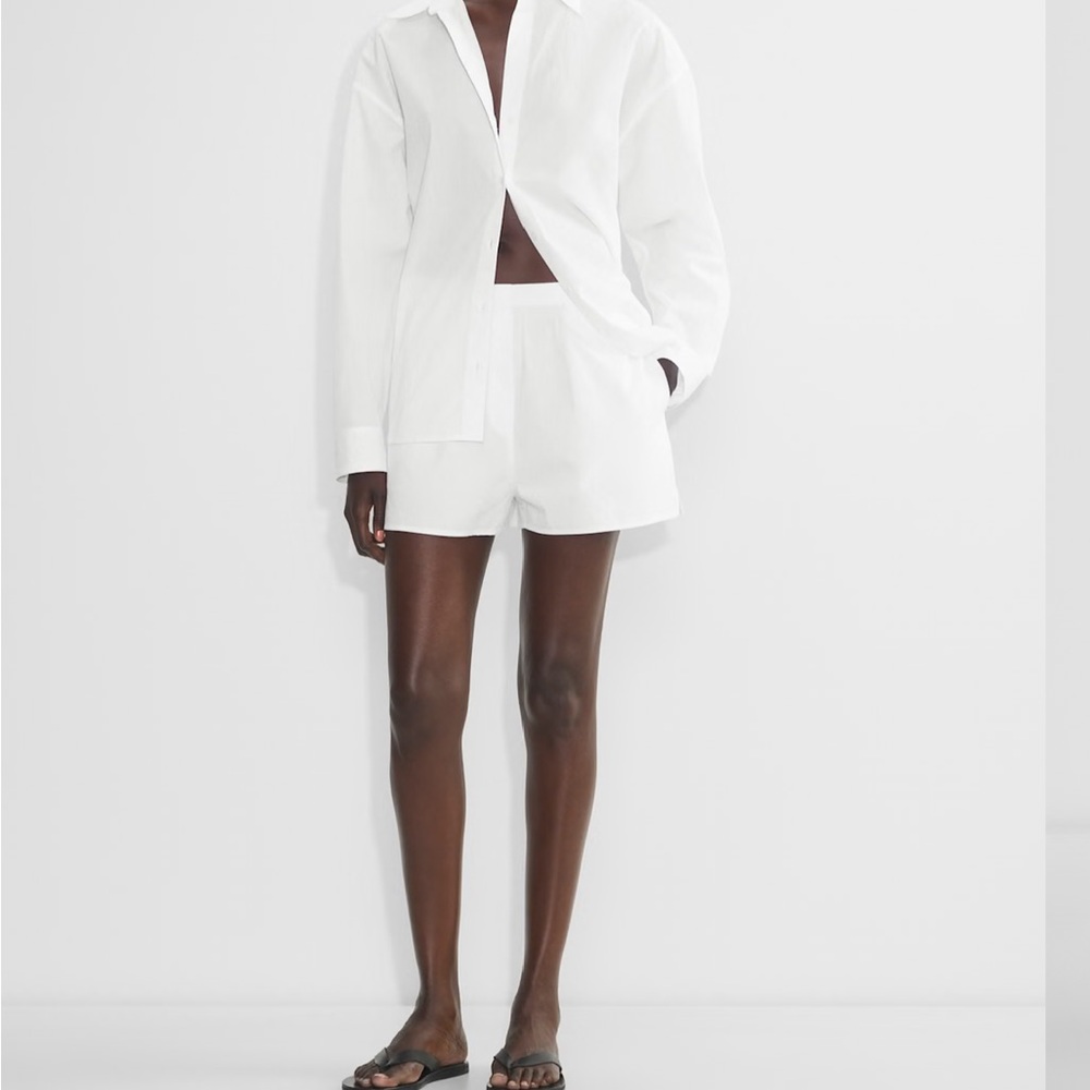 Aritzia White Deakins Poplin Shorts Boxer Shorts